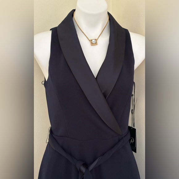 Adrianna Papell  Blue NWT Sleeveless Collard V Neck Fit & Flare Dress Sz 2. - Picture 4 of 16